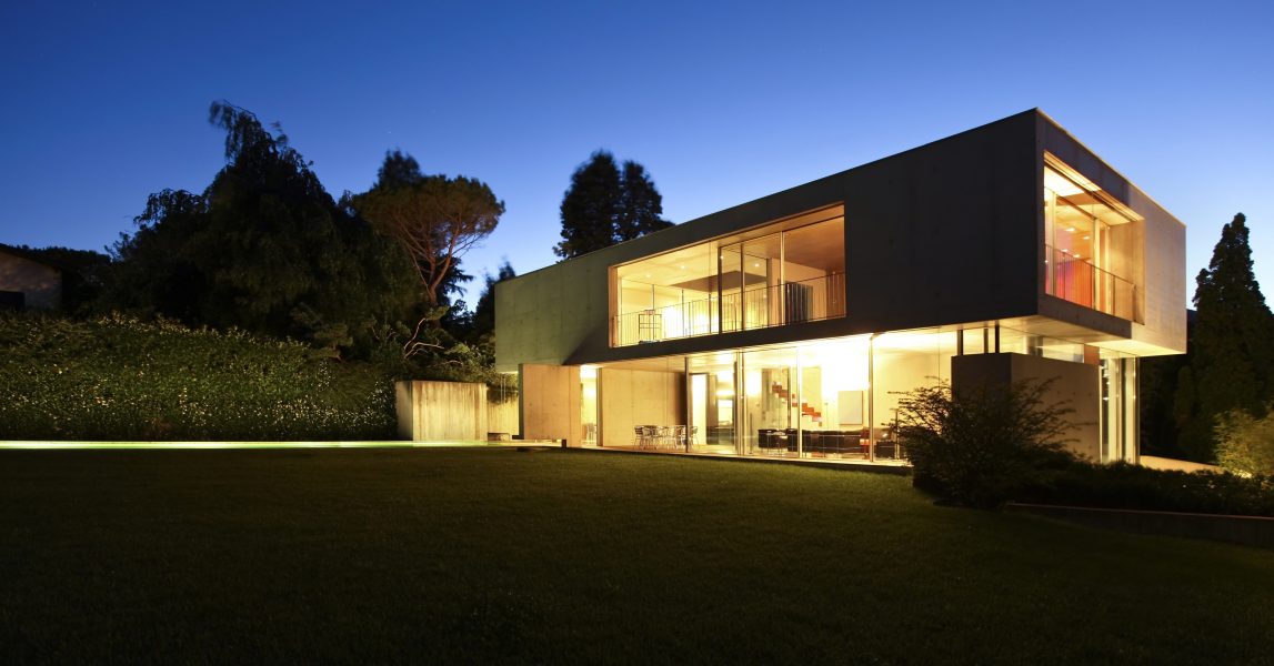 21018621 - modern house, exterior at the night