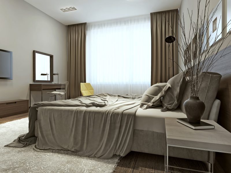 Bedroom contemporary style, 3d images